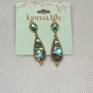 Lonna & Lilly Gold and Iridescent Teardrop Earrings